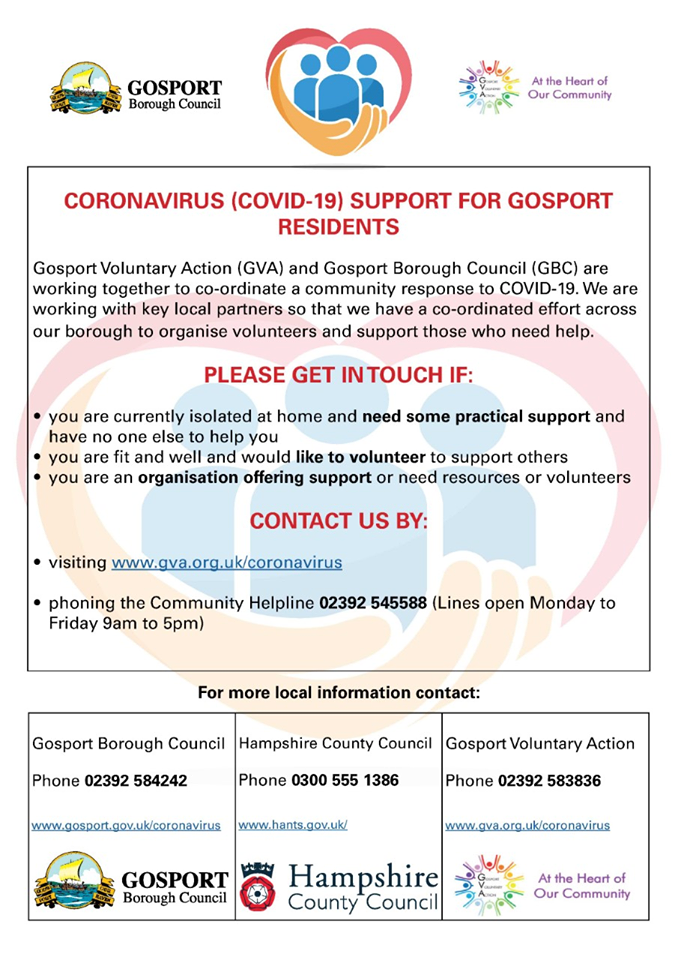 Covid-19 Support for Gosport Residents Poster (image)