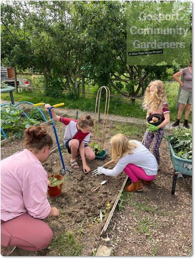 Growing Group Sessions - Volunteers enjoying work at the allotment, June 23 (image)